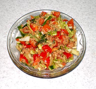 Рецепт - Салат из тунца с овощами «Рапсодия»
