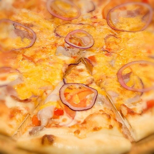 Пицца с сыром и шиитаке