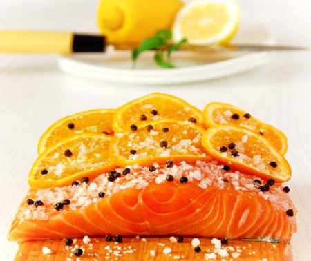 Рецепт новогоднего лосося в апельсинах