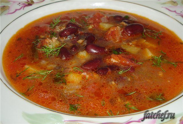 Суп-крем из красной фасоли