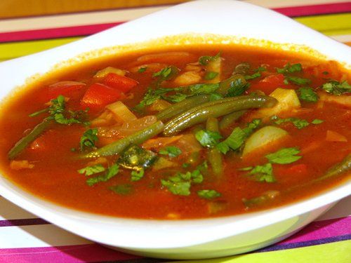 Овощной суп с фасолью